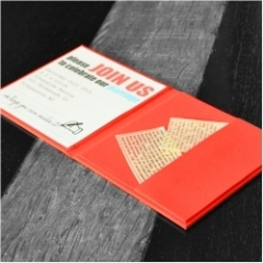 6 x 6 Invitation Pocket Folder in Red