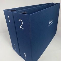 Invitation Display Binders Covered in Navy with White Foil Stamping