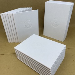 Invitation Folders Covered in Ivory with Blind Deboss