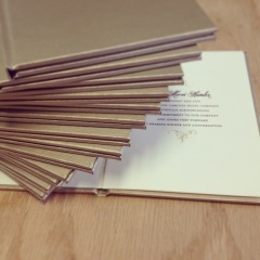 Invitation Booklet Covered in Metallic Light Gold
