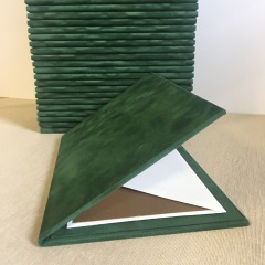 Invitation Folder Covered in Green Velvet Paper