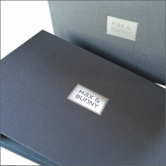 Invitation Display Binders Covered in Slate with Matte Silver Foil Stamping