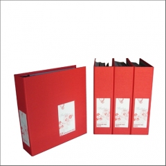 Invitation Display Binders Covered in a Custom Japanese Fabric with Insets on Spine and Cover