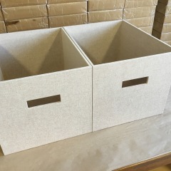 Home Organization Bins  Covered in Flax Blend