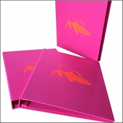 Bright Pink Portfolios with Orange Screen Printing