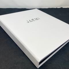 Smooth White BTL Coffee Table Style Portfolio with Black Foil Stamping