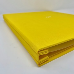 Bright Yellow Hidden Screw Post Portfolio with White Foil Stamping