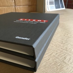 Materials Guide Folio Covered in Coated Charcoal with 2 Color Screen Printing