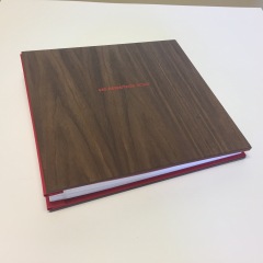 Walnut Portfolio with Red Liners and Red Foil Stamping