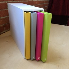 Set of 4 Multi Colored Coffee Table Style Portfolio and Slipcase