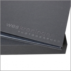 Black Hidden Screw Post Portfolio with Black and Grey Foil Stamping