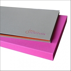 Portfolio with 2 Color Foil Stamping and Bright Pink Slipcase