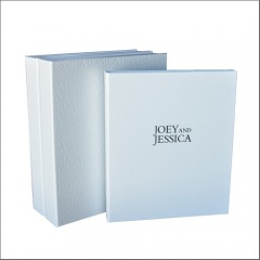 Gloss White Portfolio and Box Set with Blind Embossed Boxes