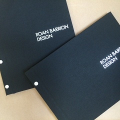 Exposed Screw Post Portfolios in Super Black with White Foil Stamping in 2 Sizes