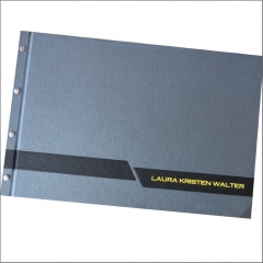 Slate Exposed Screw Post Portfolio with Black Inlay and Yellow Foil Stamping