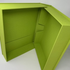Lime Notched Clamshell Box with Horizontal Pocket