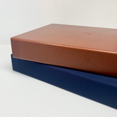 Clamshell Boxes in Leather Like Material and Navy