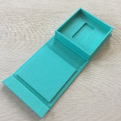 Small box with Cavity for USB drive covered in Aqua