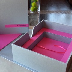 Multi-Depth Box Covered in Metallic Silver and Lined in Bright Pink