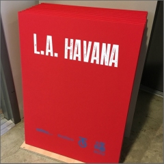 Large Format Print Box Set for Museum Show. Covered in Red with Screen Printing