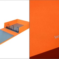 Ring Binder Box Covered in Bright Orange